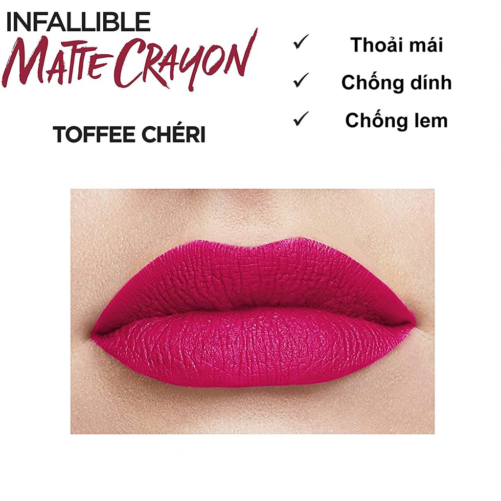 [Chính Hãng] Son Lì Bút Chì L'Oreal Matte Lip Crayon 504 Toffee Cheri