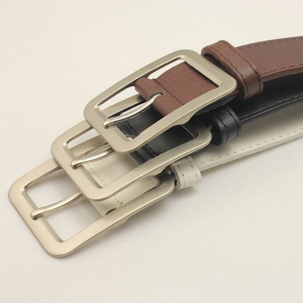 Dây nịt giả da phối khóa bằng hợp kim thời trang cho nam nữ