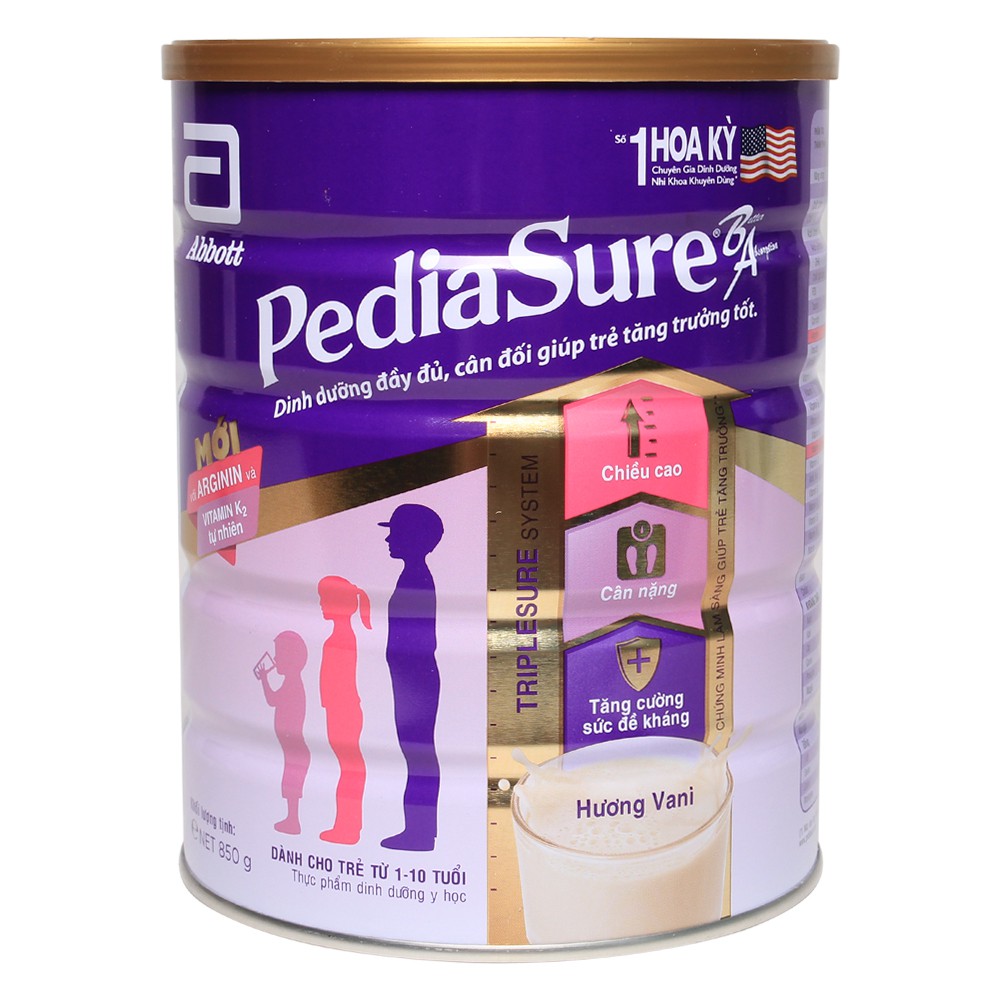 Sữa bột Pediasure hương vani 850g