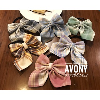 Cột tóc nơ nhỏ xinh sọc to phiên bản 1