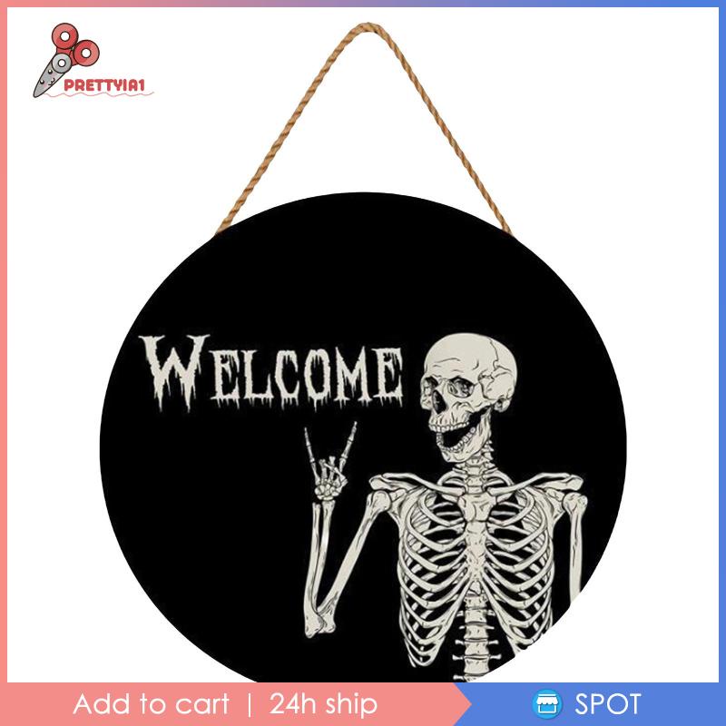 Bảng Gỗ Treo Trang Trí Chủ Đề Halloween Prettyia1