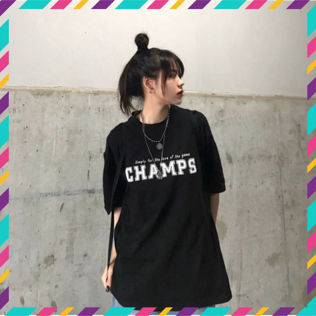 Áo Thun Tay Lỡ Form Rộng Champs Siêu Hot🍁 Áo thun Unisex nam nữ đều mặc được | BigBuy360 - bigbuy360.vn