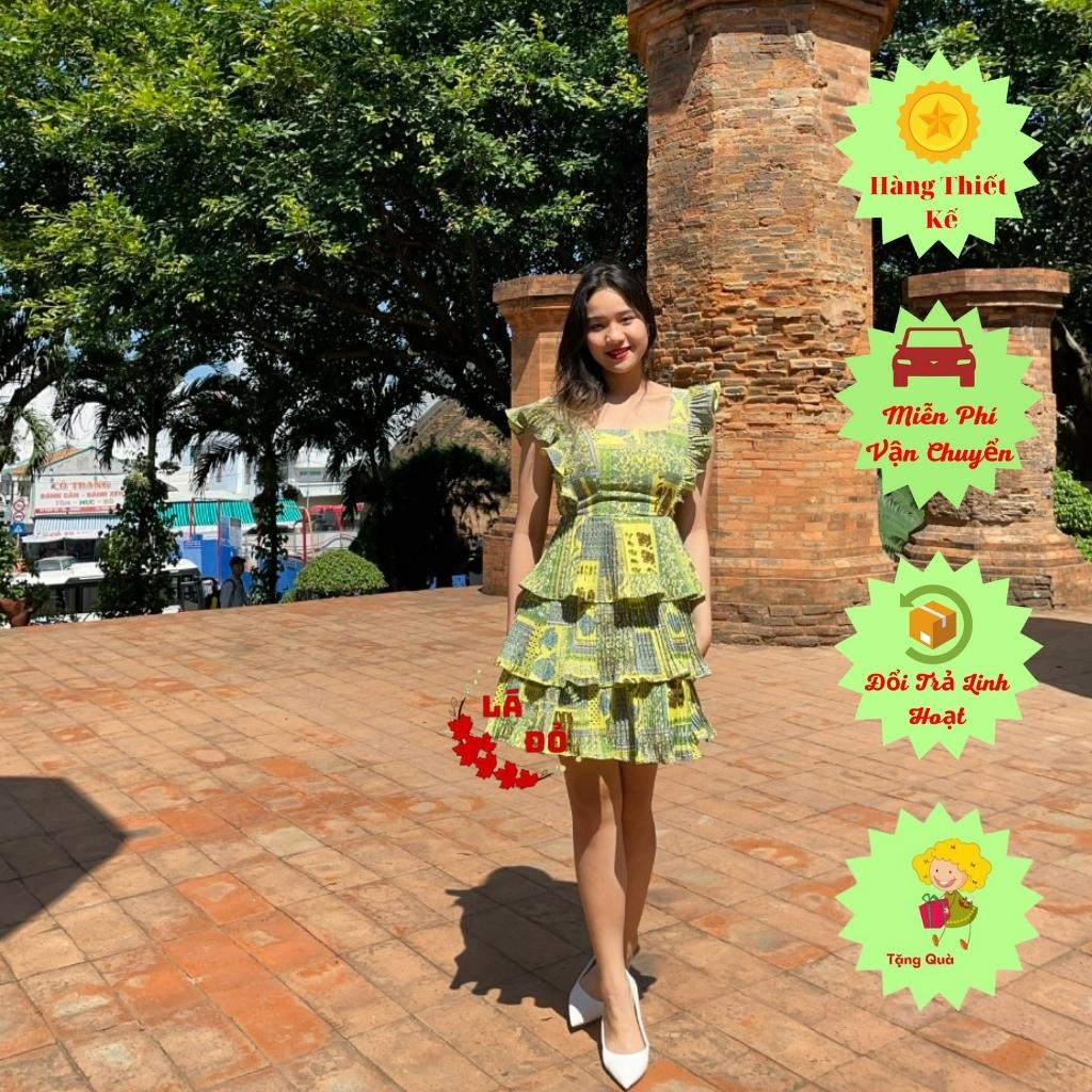 Đầm xoè ngắn dự tiệc hở lưng hàng thiết kế _ váy đầm đi chơi dự tiệc _ đầm đi biển _ Lá Đỏ