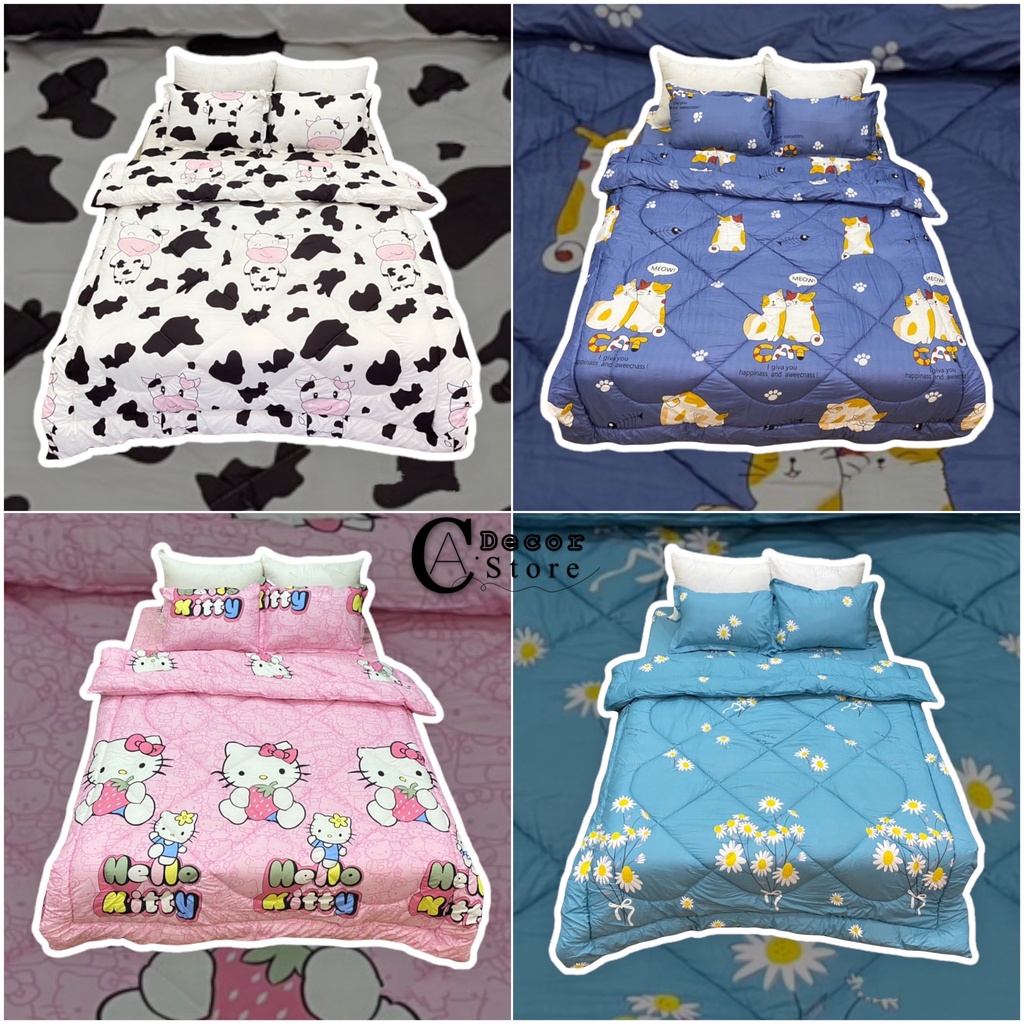 Bộ Chăn Phao Kèm Ga Gối COMBO 5 Món Cotton Poly Nhiều Mẫu Lựa Chọn, Chất Liệu Thoáng Mát , Kích Cỡ Đa Dạng