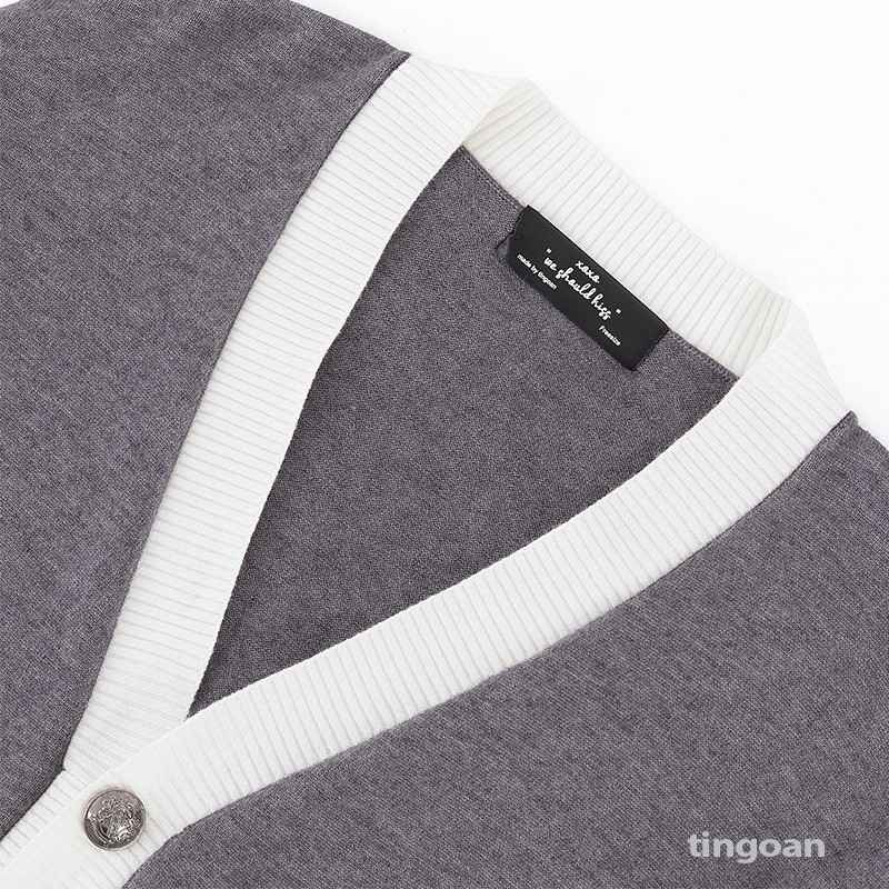 Áo khoác len cardigan xám tingoan SWEETEST CARDIGAN/GR FREESIZE | BigBuy360 - bigbuy360.vn