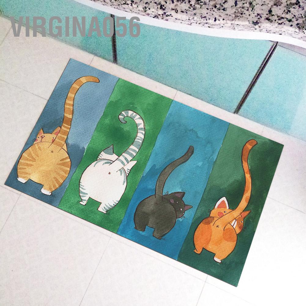 Virgina056 Virgina056 Hình con mèo Không trượt Thảm chùi chân Chào mừng Lối vào ngoài trời trong nhà