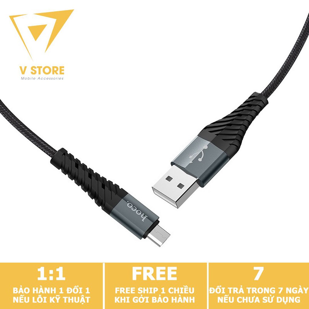 CÁP SẠC NHANH DÂY DÙ MICRO USB 2.4A HOCO X38 - DÀI 1.0M