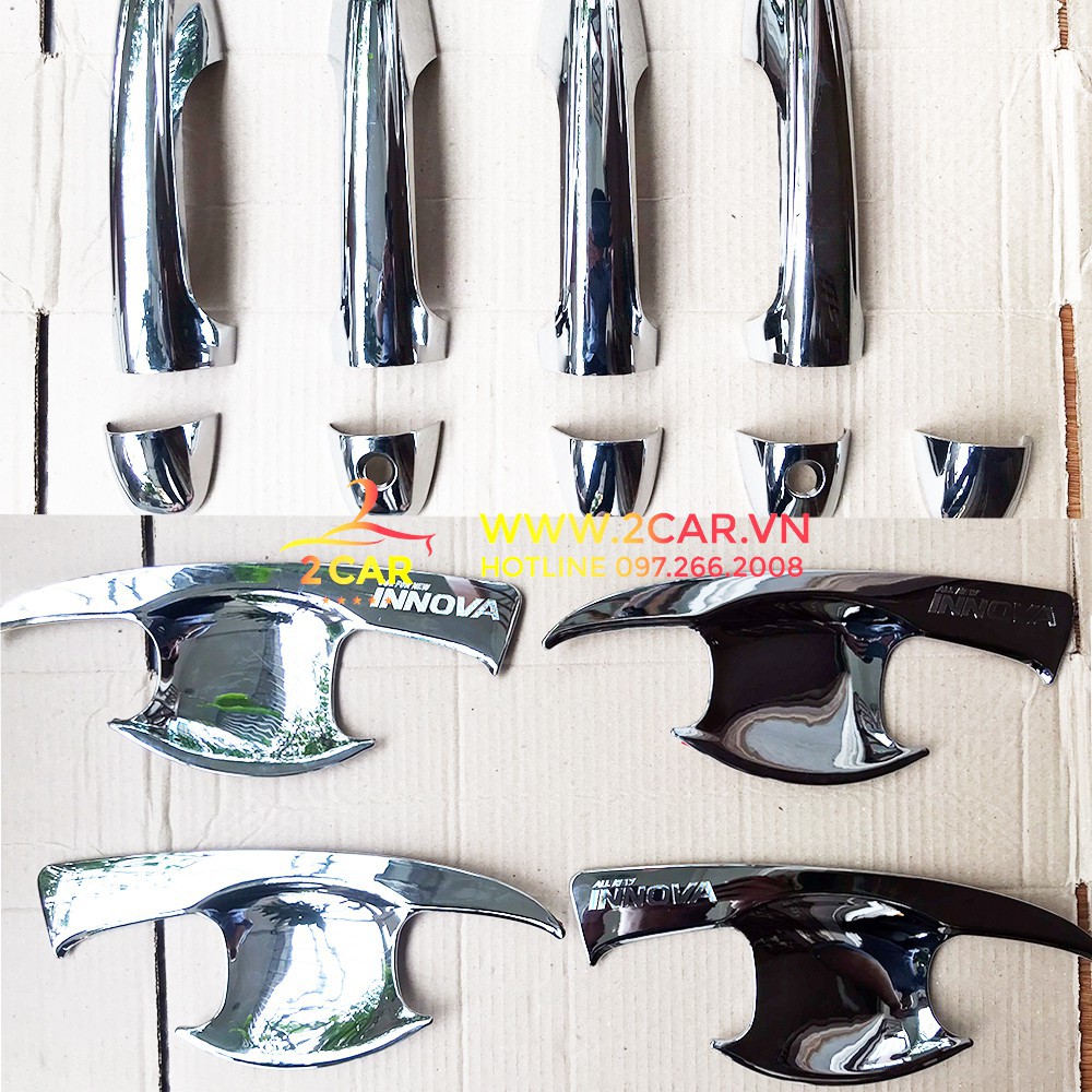 Ốp tay + hõm cửa xe Toyota Innova 2016-2021 mạ crom cao cấp