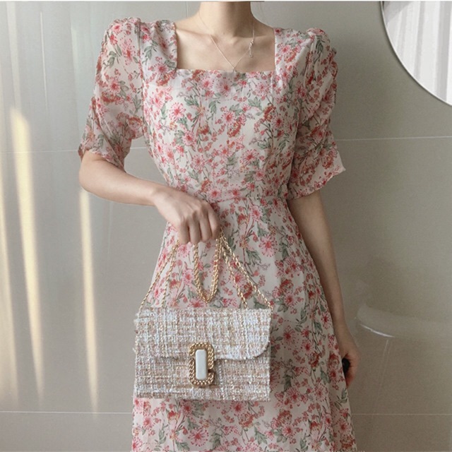 Đầm Váy voan cổ vuông vintage, style ulzzang Hàn Quốc 🌻 Panny Boutique 🌻