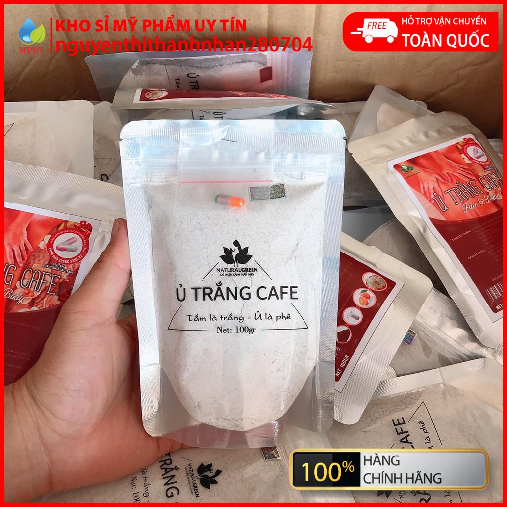 (Tặng VITAMIN KÍCH TRẮNG) Ủ Trắng Cafe,Tắm Trắng Cafe Thảo Dược,tẩy da chết,mờ thâm nám sạm da,trị viêm chân lông 100GR