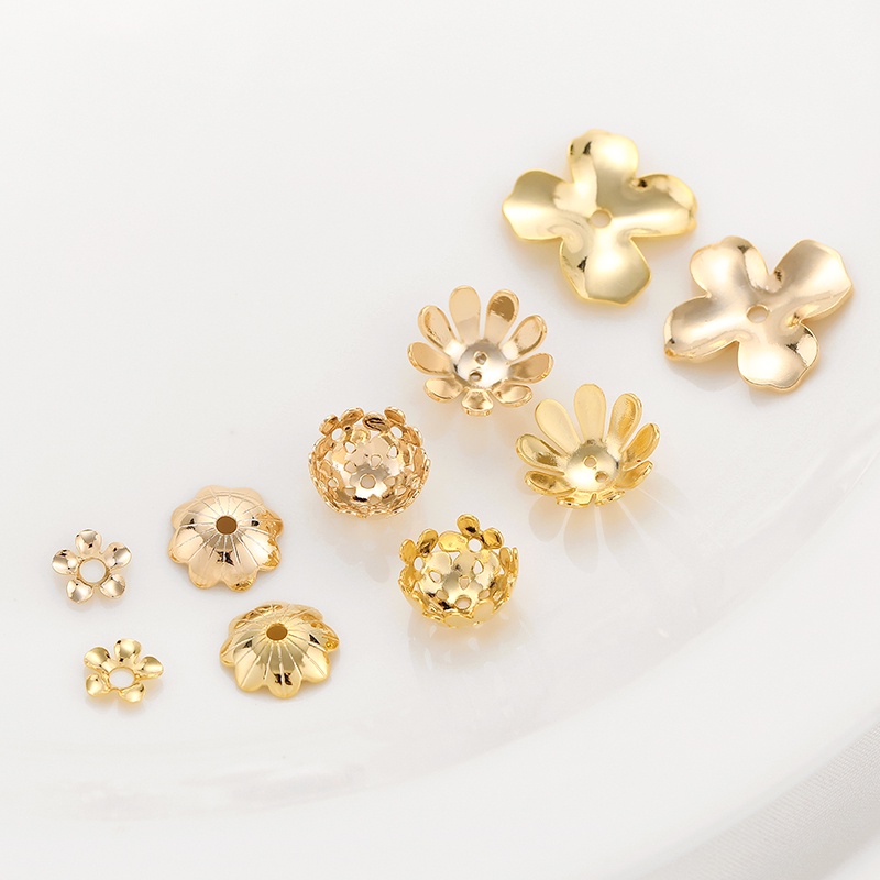 Giá Đỡ Hạt Ngọc Trai Torus Năm Cánh Bằng Đồng Mạ Vàng 14K Dùng Làm Trang Sức Thủ Công diy