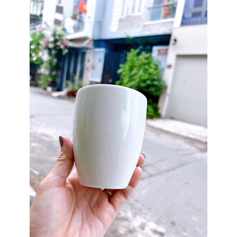 Hộp 2 ly sứ DongHwa 280ml ko quai in họa tiết sang trọng