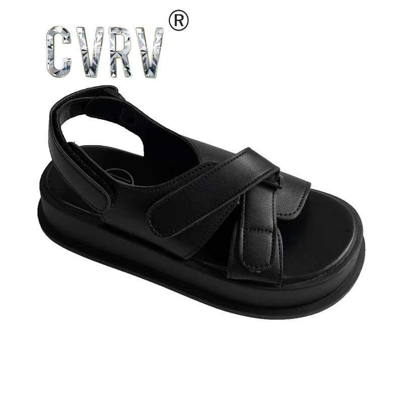 Sandal quai dán chéo đế cao ulzzang dành cho học sinh phù hợp đi học đi chơi du lịch D05