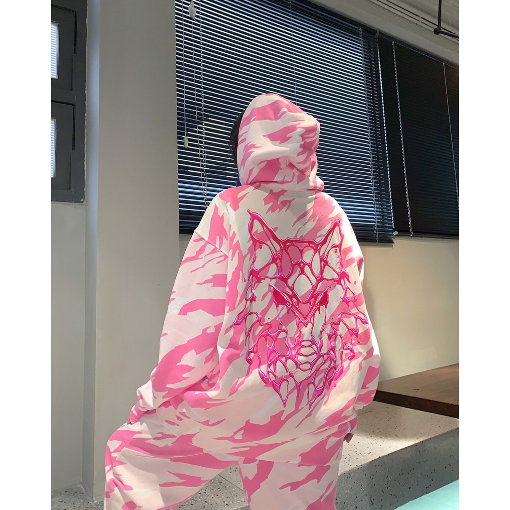 Áo hoodie mũ trùm HADES - PINK CAMO | BigBuy360 - bigbuy360.vn