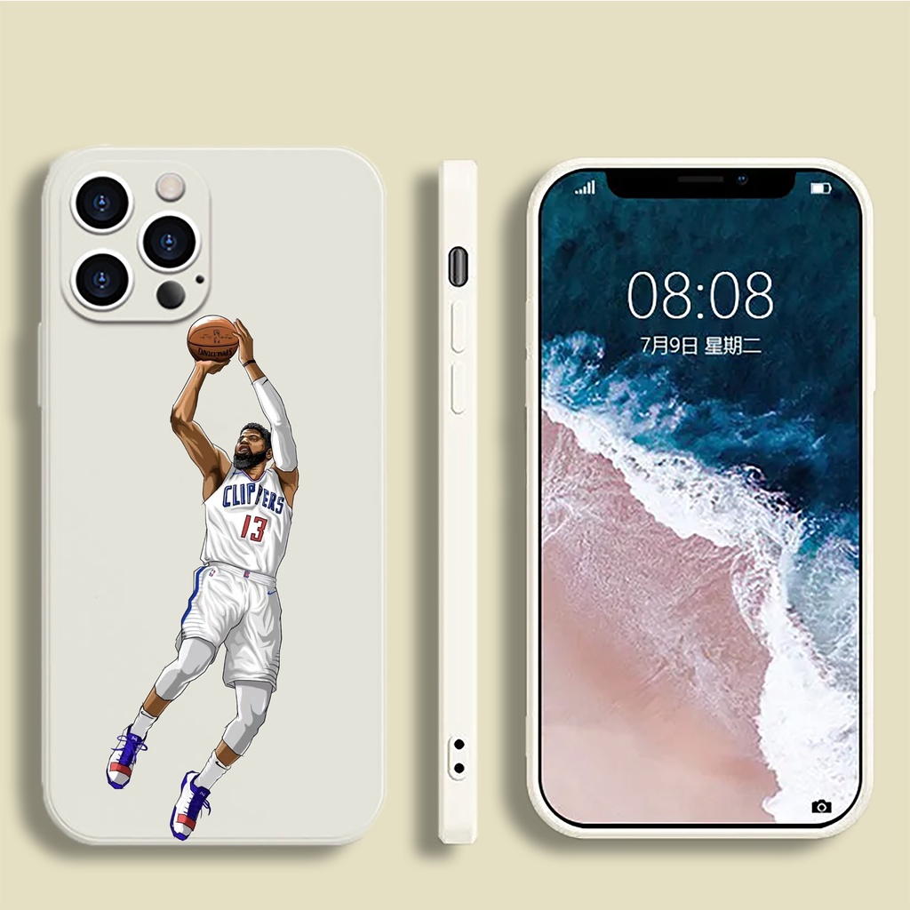 Ốp Điện Thoại Silicon Dẻo Chống Sốc In Hình Ngôi Sao Bóng Rổ NBA Paul George Cho iPhone 13 / 12 / 11