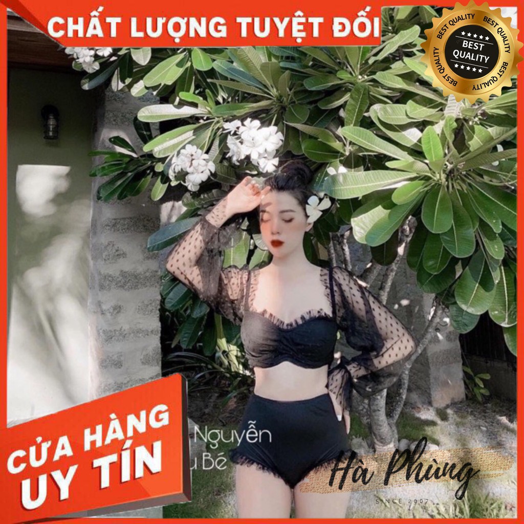 BỘ BƠI ĐEN REN SIÊU XINH 🌈SET BƠI NỮ ĐẸP PHỐI REN