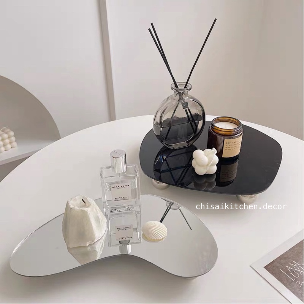 Khay Flatform Decor tráng gương phong cách trừu tượng