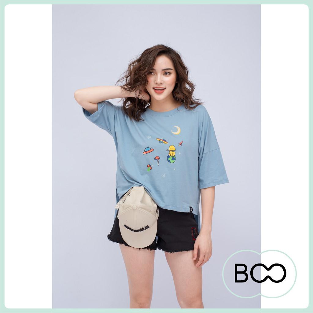 Tee- Áo Thun Fe Stu Oversized Stickers Boo