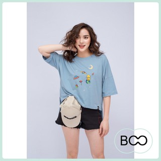 Tee- Áo Thun Fe Stu Oversized Stickers Boo
