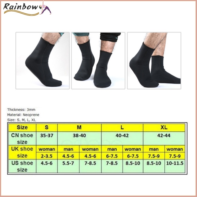 1 Đôi Tất Lặn Dày 3mm Giữ Ấm Chống Trượt Chống Thấm Nước