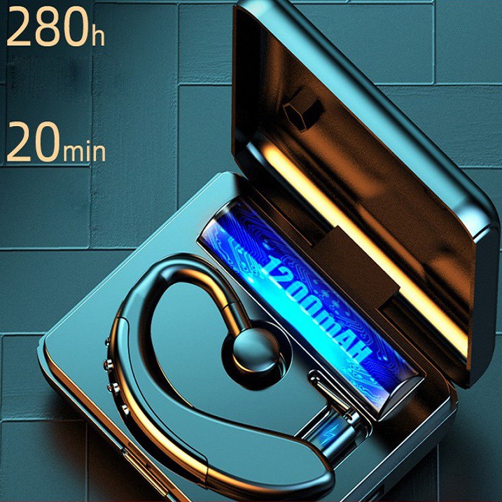 Tai Nghe Bluetooth Móc Tai 💕 Pin Trâu Đàm Thoại 20 Giờ - Sạc Siêu Nhanh 20 Phút 💕 Kén Sạc Kiêm Sạc Dự Phòng