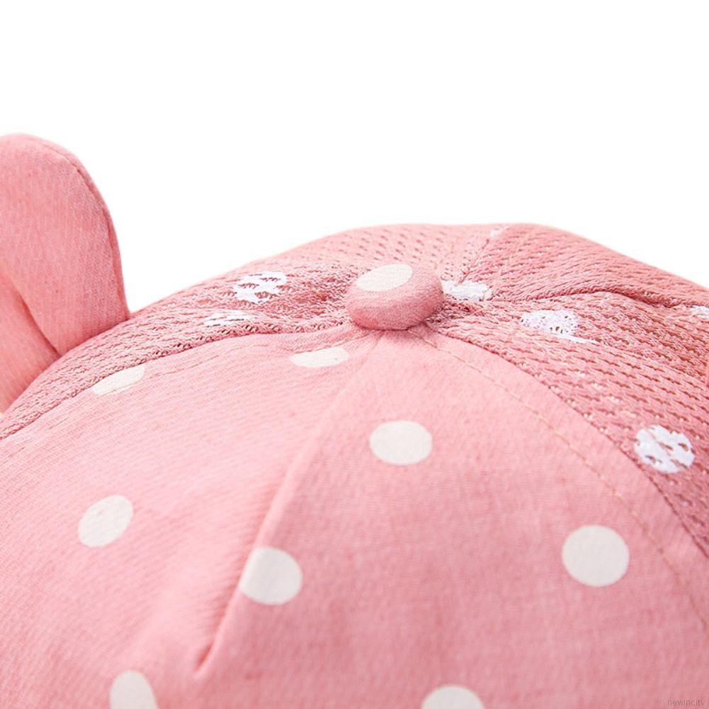 Mũ lưỡi trai chất liệu cotton mềm họa tiết chấm bi và mặt cười xinh xắn cho bé trai và bé gái