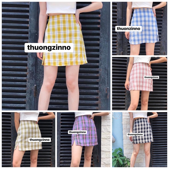 [Ảnh thật/Video] Chân váy kẻ ulzzang chân váy chữ A nữ hàng Quảng Châu | BigBuy360 - bigbuy360.vn