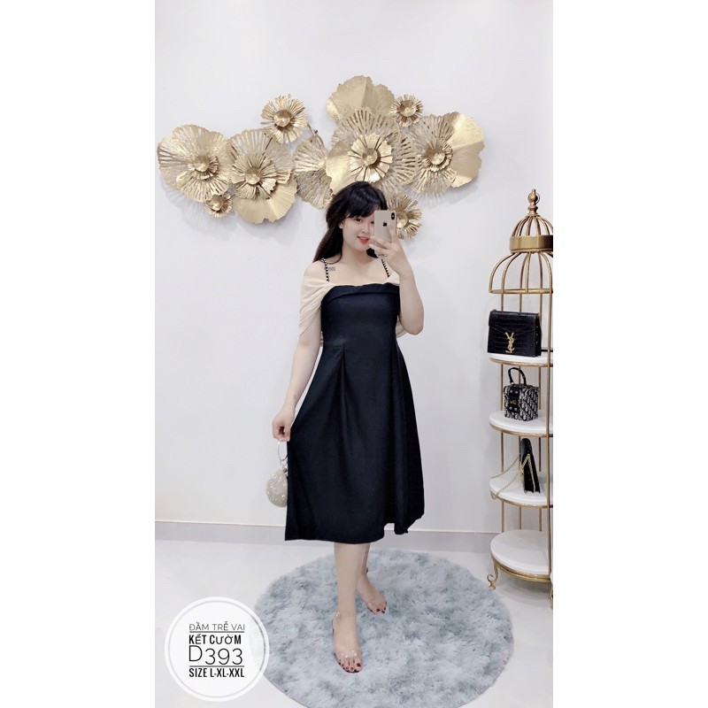 [Mã FATHANG5 giảm 10K đơn 50K] Bigsize Đầm trễ vai kết cườm D393 | BigBuy360 - bigbuy360.vn