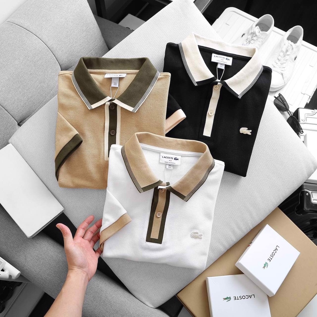 Áo Thun Nam Polo Lacoste Phối Cổ France hàng xuất khẩu vnxk cực xịn - vải rũ mềm mại cao cấp dáng dài nhẹ mát