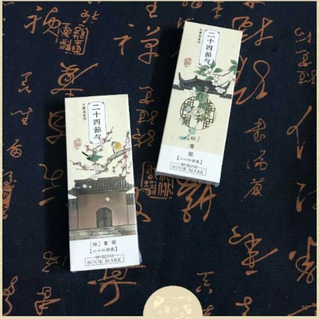 Bookmark 24 tiết khí thẻ kẹp đánh dấu sách cổ phong