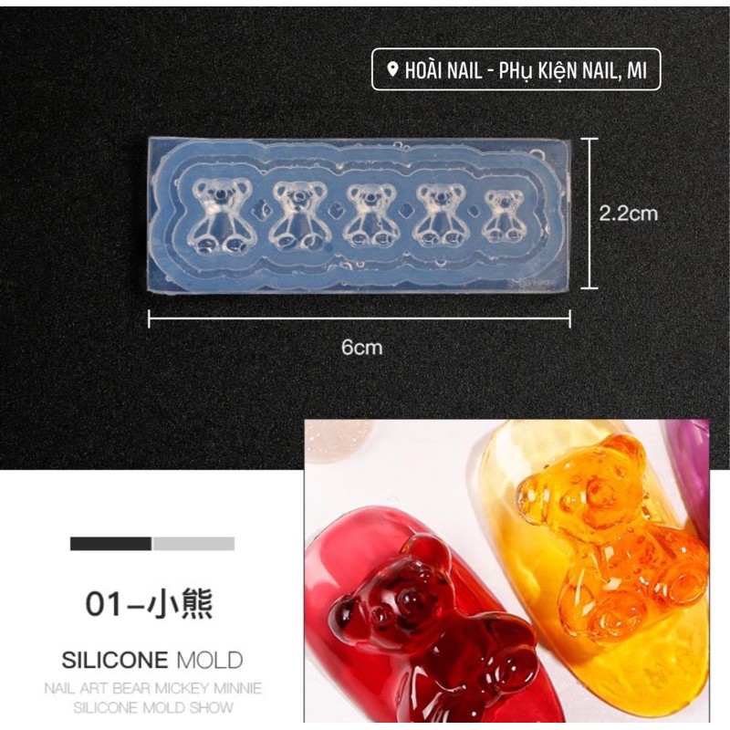 khuôn gấu hot - phụ kiện nail