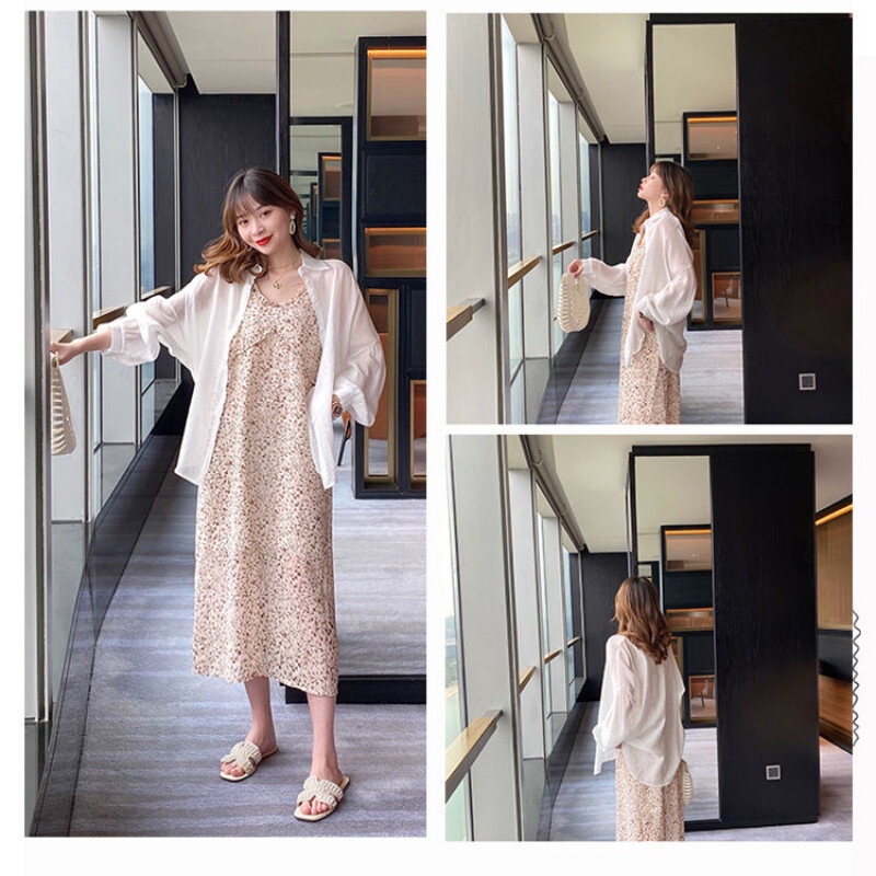 Áo sơ mi IELGY chiffon tay dài dáng rộng màu sắc ngọt ngào thời trang mùa hè cho nữ