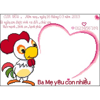 Tranh Thêu Chữ Thập Birth Of Chicken Baby