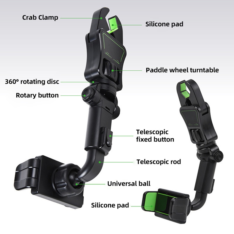 Giá Đỡ Điện Thoại Gắn Gương Chiếu Hậu Xe Hơi Tiện Dụng