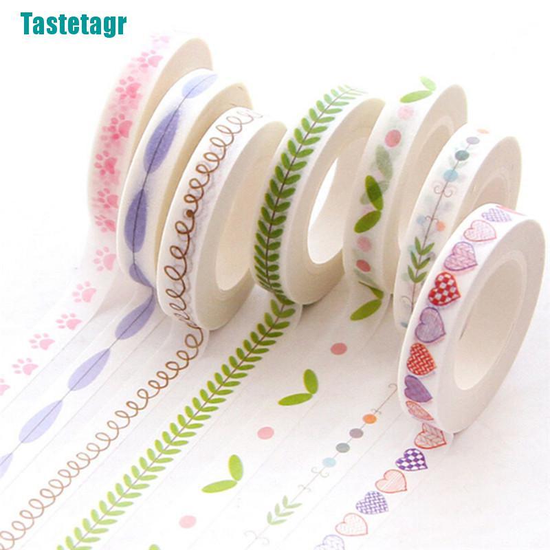 Cuộn Băng Keo Giấy Washi Mỏng 7mm * 10m