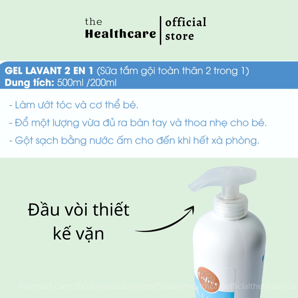 Sữa tắm gội Gifrer Gel Lavant 2 trong 1 chiết xuất cúc vạn thọ