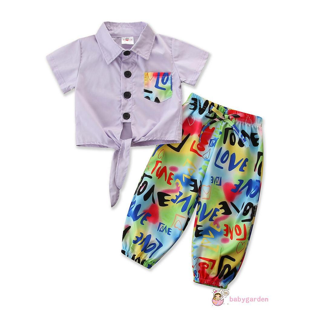 Bộ Áo Sơ Mi Tay Ngắn Kèm Cà Vạt Thời Trang Dành Cho Bé Gái