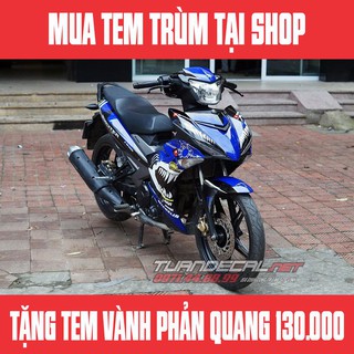 Tem Trùm Exciter 150 cá mập xanh đen - Mua tem trùm tặng tem vành phản quang trị giá 130.000