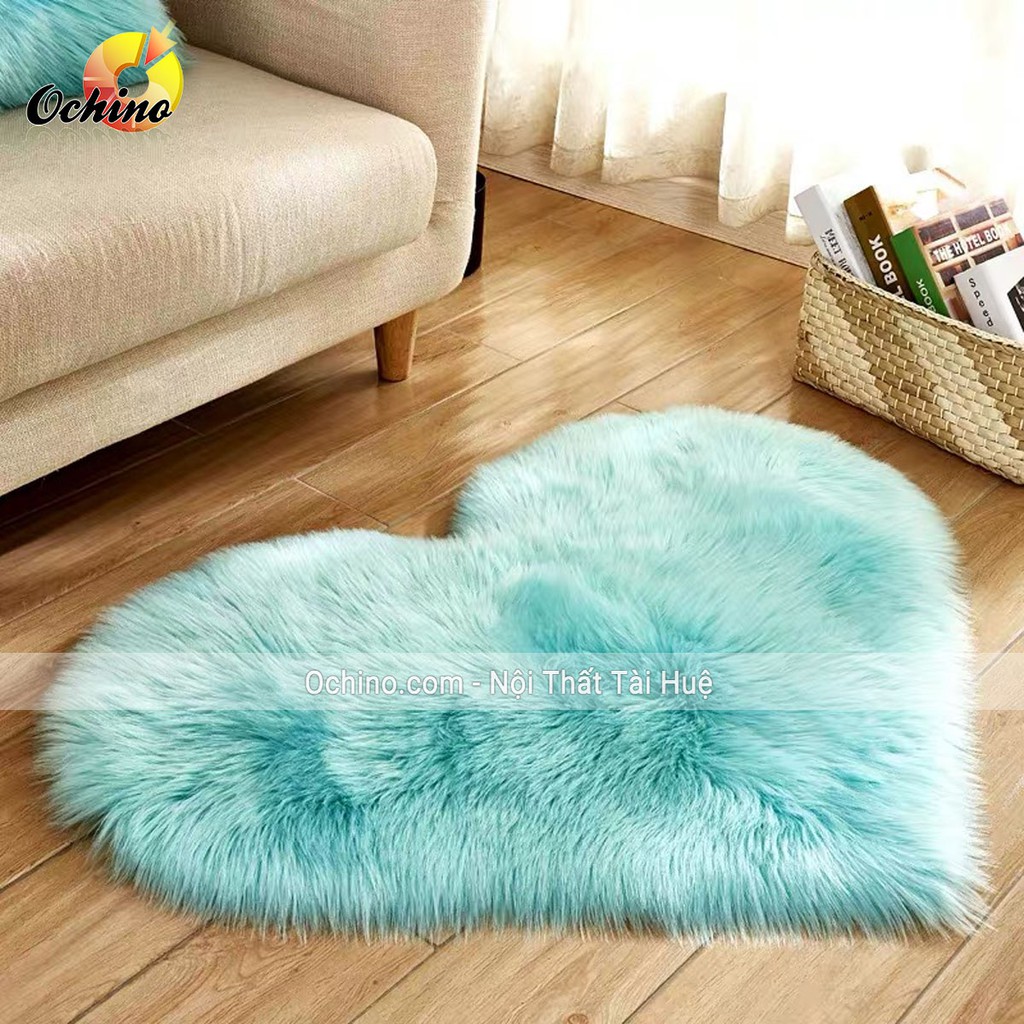 Thảm Lông Hình Trái Tim trang trí, Chụp Hình Và Trải sofa (Đủ màu)