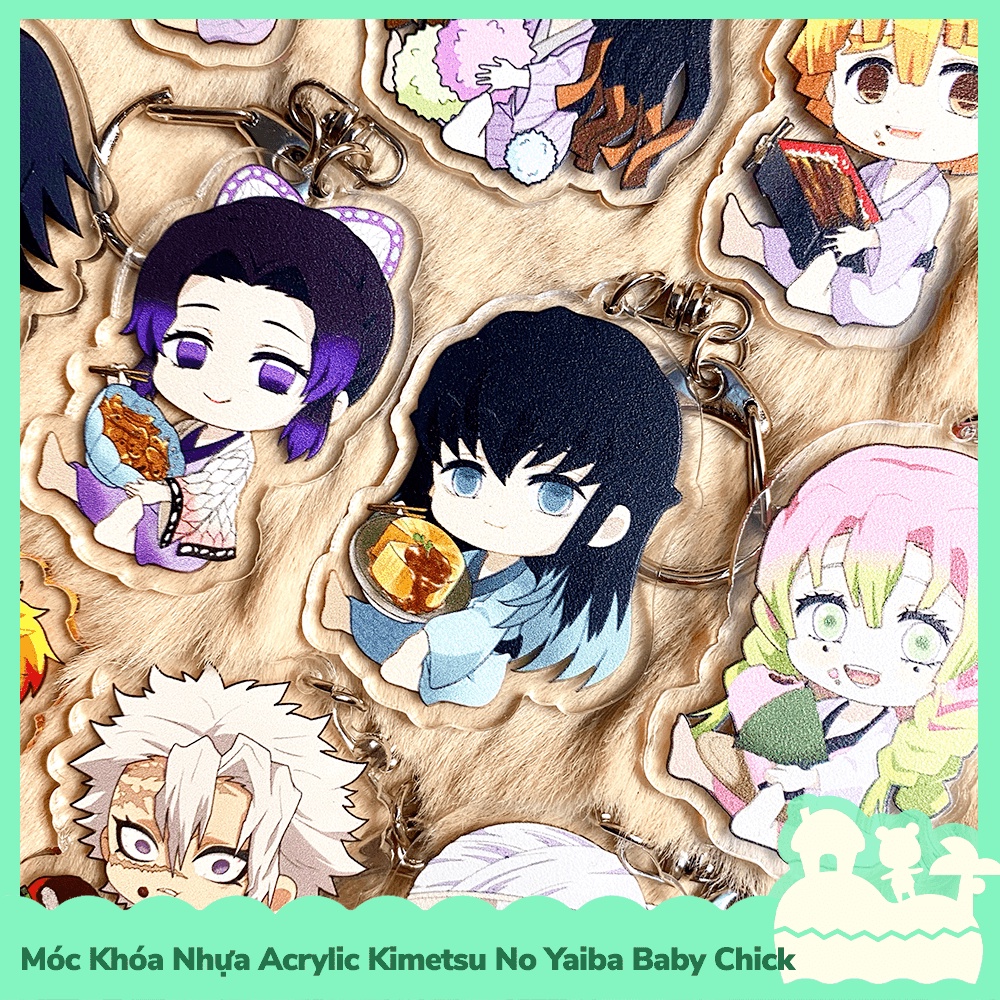 [Sẵn VN - NowShip] Móc Khóa Keychain Acrylic Nhựa Trong Kimetsu No Yaiba Demon Slayer Baby Chip