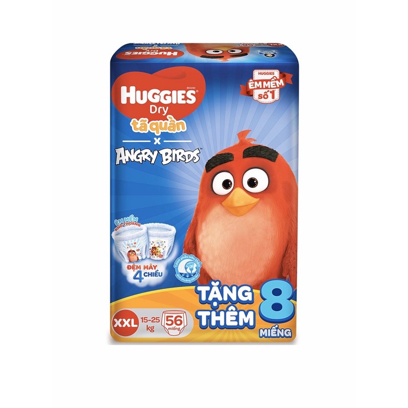 Tã quần Huggies Angry Birds phiên bản giới hạn tặng 8 miếng M74/L68/XL62/XXL56 mới