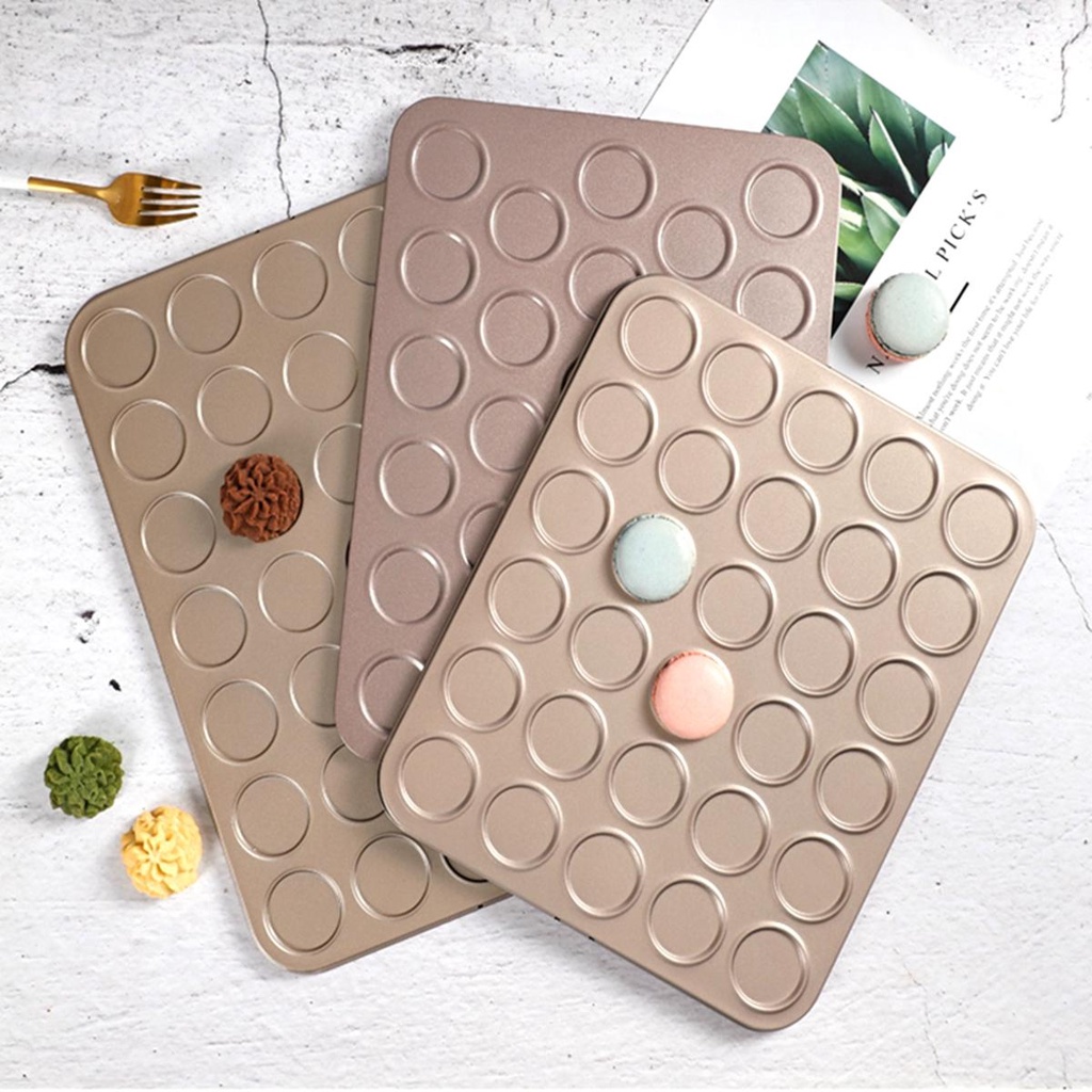 Dalton Khay Nướng Bánh macaron 15 / 30 / 35 Lỗ Bằng Thép Cacbon Chống Dính
