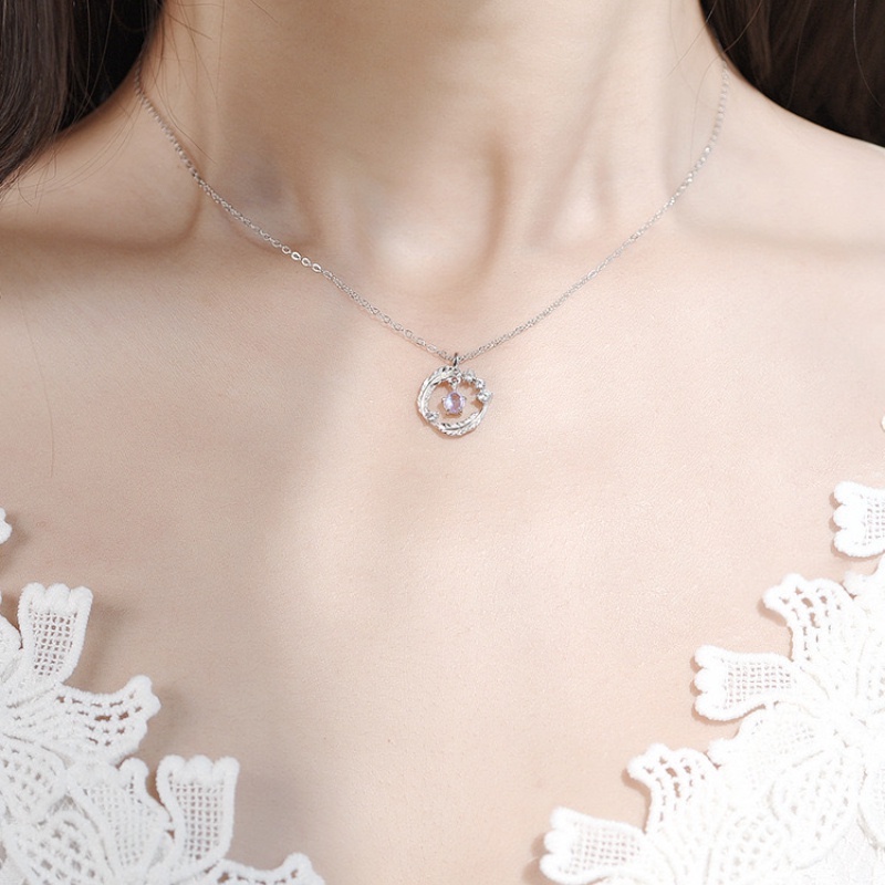 Thời trang đơn giản mới phụ nữ lông vũ vòng cổ mặt dây chuyền trang sức