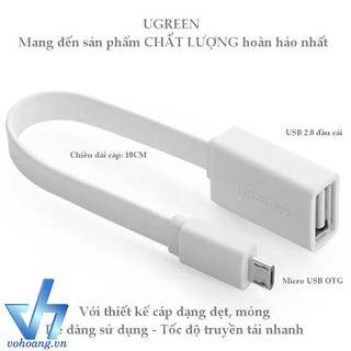 Cáp OTG loại dẹt Ugreen 10cm 10395 (Trắng)