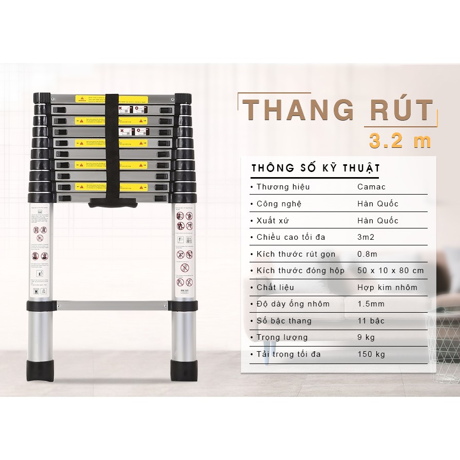 Thang nhôm 3.2m Korea Nhôm Co 8030 hợp Kim nhôm cao cấp 2019 lần đầu tiên có mặt tại việt nam