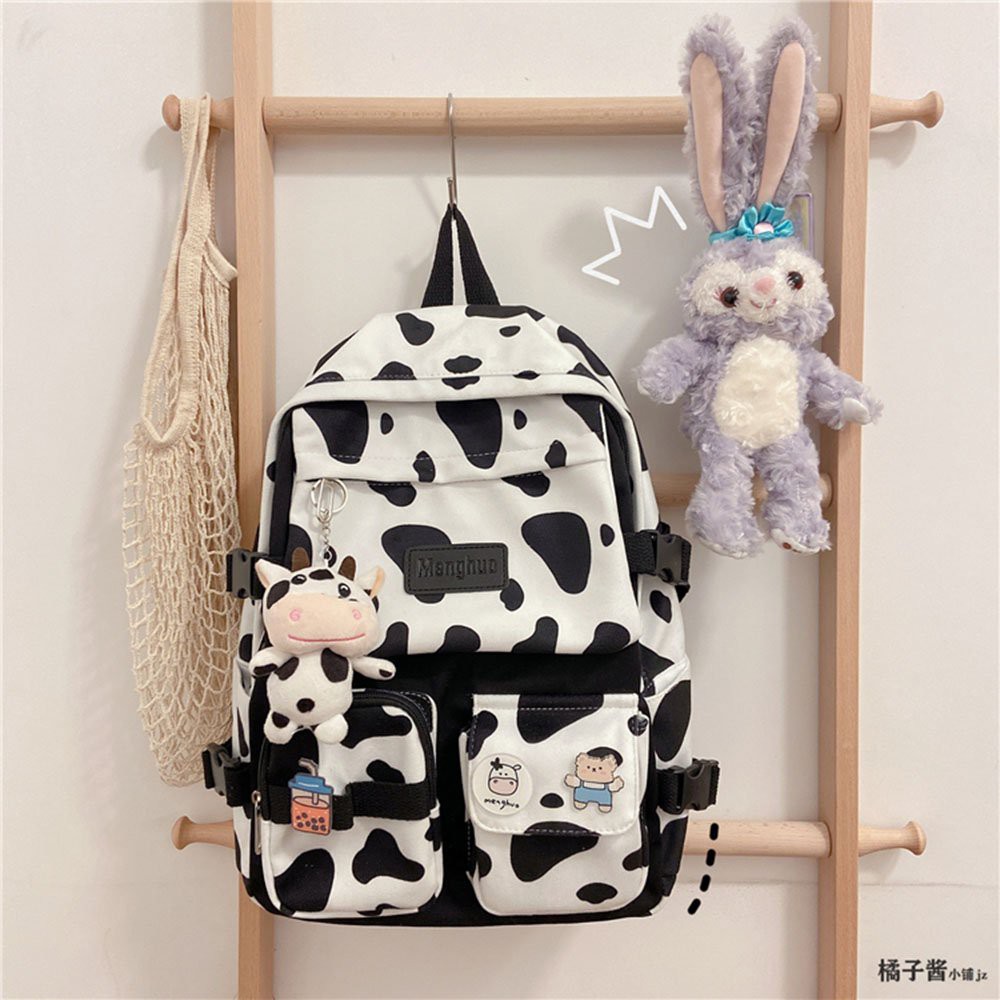 Balo ulzzang họa tiết bò sữa, ngựa vằn thời trang streetwear cao cấp  cá tính cho nam nữThời trang UNIBAG Bl 605