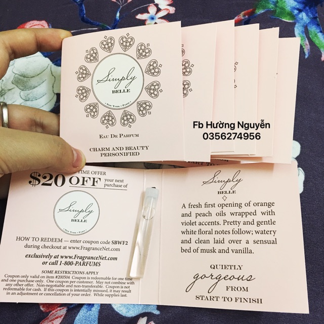 Vial nước hoa Simply Belle
