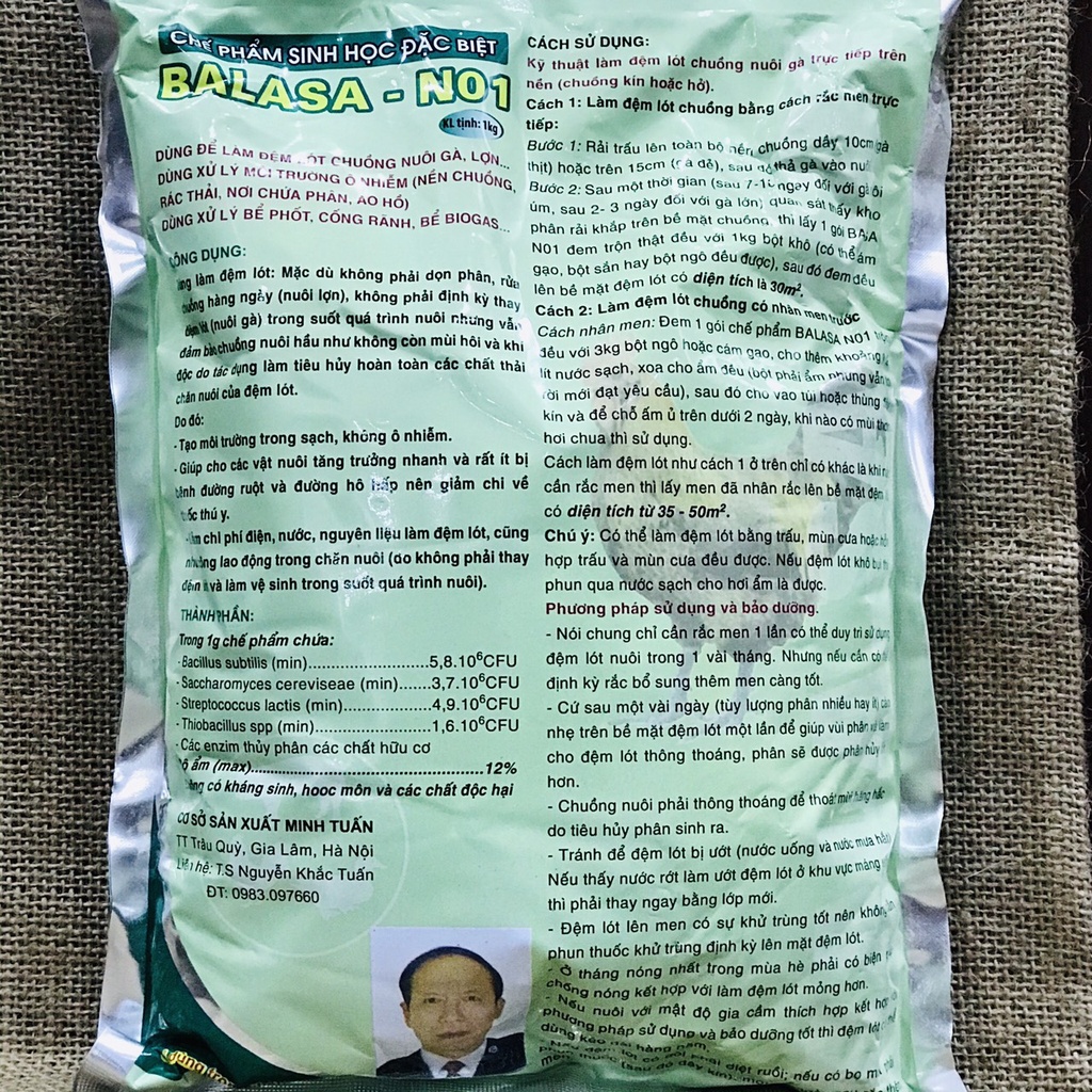 Balasa - Đệm Lót Sinh Học ,Men Khử Mùi Hôi Chuồng Nuôi