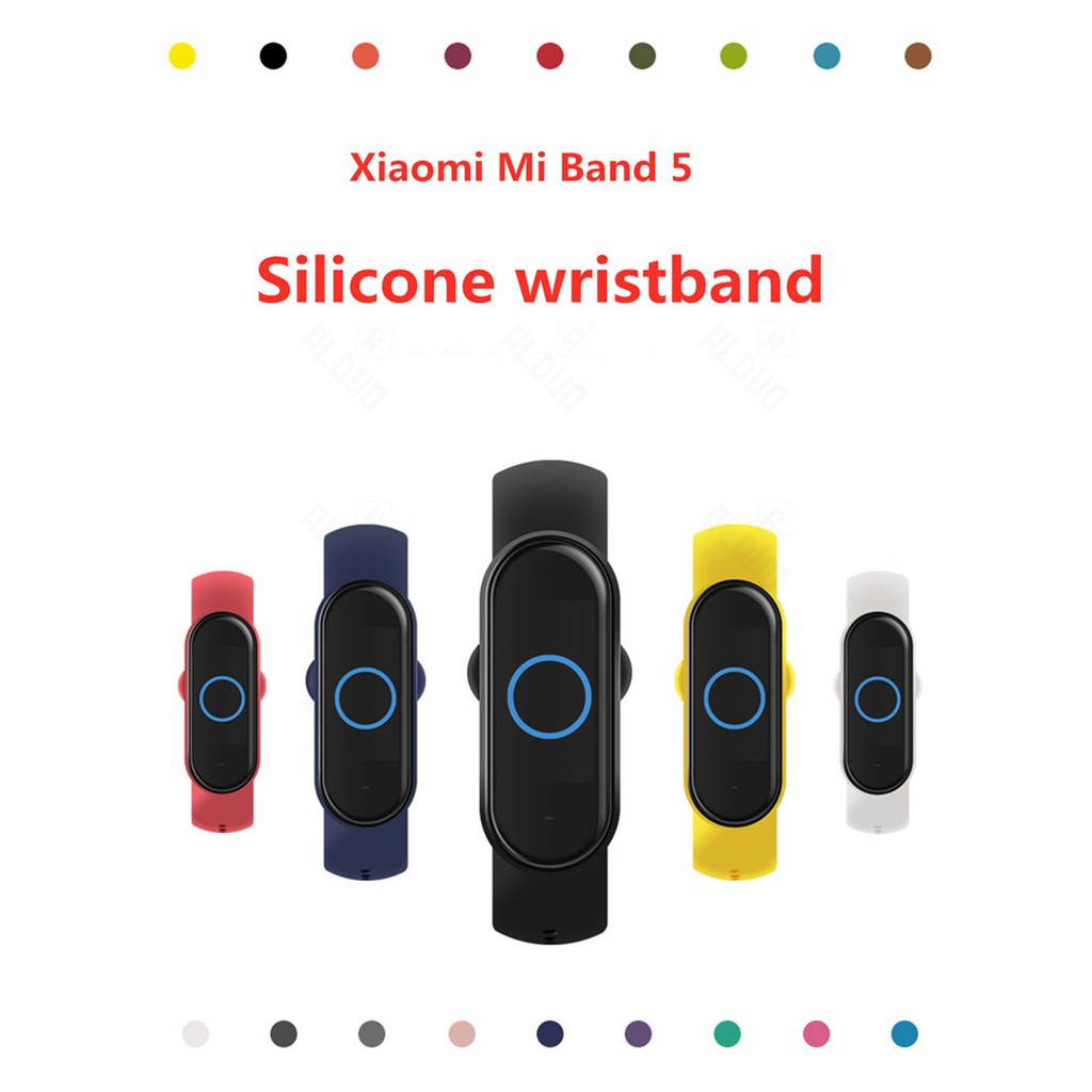 Dây Đeo Silicon Xiaomi Miband 5 / Mi Band 6 Đủ Màu + Tặng Kèm 1 Bộ Dán Màn Hình Cho Miband 5