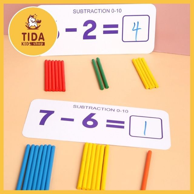 Đồ Chơi Toán Học I Love Mathematics, Thẻ Học Toán Cho Bé Thông Minh Kèm Que Tính Giá Tốt - Đồ Chơi Gỗ TiDa Kids Shop